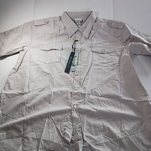 Koman Men's Casual Button Down Shirt - Light Gray